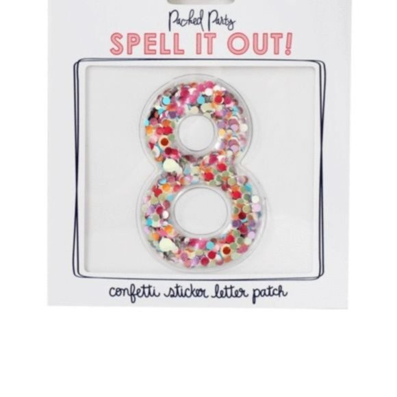 Packed Party Stick To It Confetti Number Multicolor Glitter NWT - Picture 10 of 11
